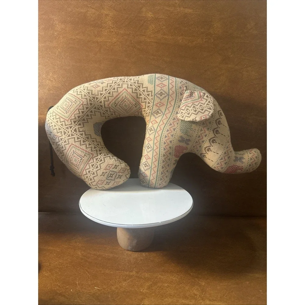 Elephant Neck Pillow handmade, Tan, Red, And Purples